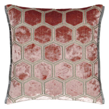 Indlæs billede til gallerivisning Manipur Coral Velvet Cushion front, by Designers Guild