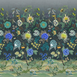 Brocart Décoratif Mural Wallpaper, by Designers Guild Indigo