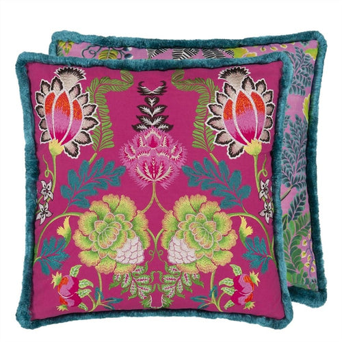 Designers Guild Brocart Décoratif Embroidered Cerise Cushion