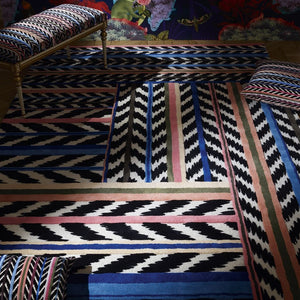 Jaipur Stripe Azur Rug, by Christian Lacroix in Living Room