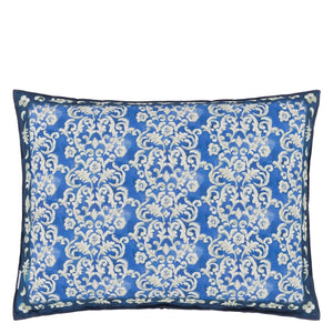Isolotto Cobalt Cushion reverse, by Designers Guild