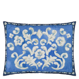Isolotto Cobalt Cushion front, by Designers Guild