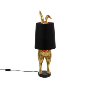 The Hiding Bunny Table Lamp, black and gold