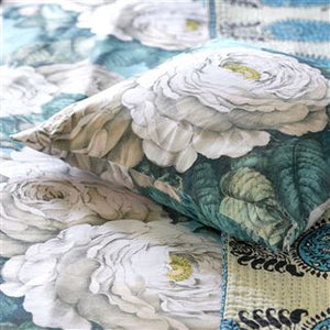 The Rose Cushion in Swedish Blue side view, by John Derian