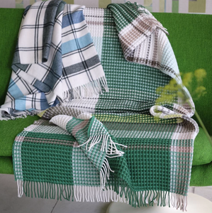 Designers Guild Bayswater Teal Throw on Sofa