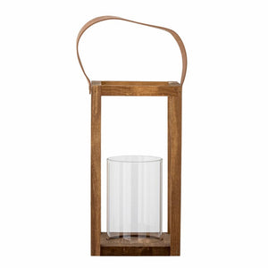 Bloomingville Lyra Wood Lantern with Glass