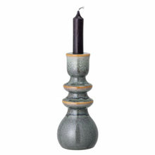 Indlæs billede til gallerivisning Bloomingville Emie Green Stoneware Candlestick with Candle