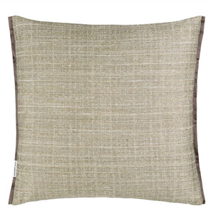 Manipur Oyster Velvet Cushion reverse, by Designers Guild