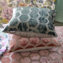 Indlæs billede til gallerivisning Manipur Jade Velvet Cushion, by Designers Guild with other throw cushions