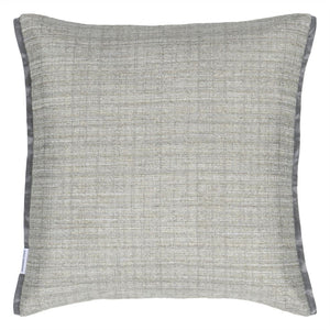 Manipur Coral Velvet Cushion reverse, by Designers Guild