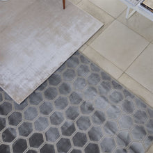 Load image into Gallery viewer, Designers Guild Manipur Silver Rug on Tile Floor