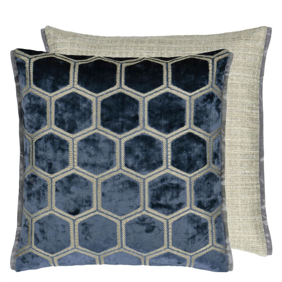 Manipur Midnight Cushion, by Designers Guild