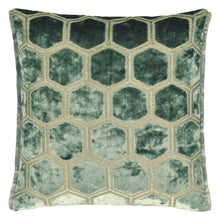 Indlæs billede til gallerivisning Manipur Jade Velvet Cushion front, by Designers Guild