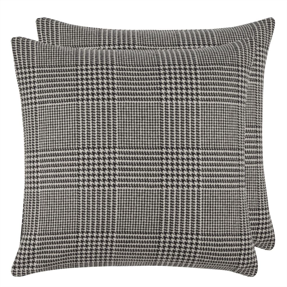 Dudley Black and White Glen Plaid Cushion, by Ralph Lauren