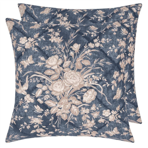 Eliza Floral Vintage Blue Cushion, by Ralph Lauren