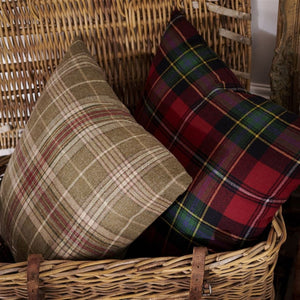 Ralph Lauren Hardwick Plaid Woodland Cushion in Basket