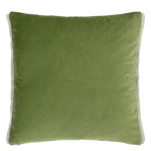 Varese Prussian & Grass Cushion reverse, by Designers Guild