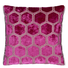 Indlæs billede til gallerivisning Manipur Fuchsia Velvet Cushion front, by Designers Guild