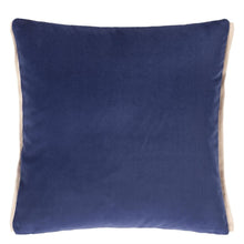 Load image into Gallery viewer, Varese Indigo &amp; Smoke Velvet Cushion front, by Designers Guild
