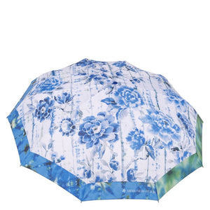 Designers Guild Kyoto Flower Indigo Compact Umbrella Top View