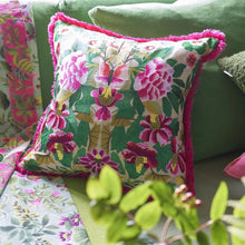 Load image into Gallery viewer, Designers Guild Ikebana Damask Fuchsia Embroidered Cushion Up Close