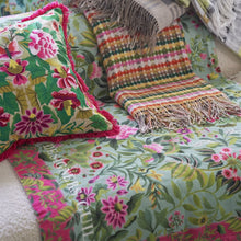 Load image into Gallery viewer, Designers Guild Ikebana Damask Aqua Linen Throw On Sofa with other Designers Guild Throws