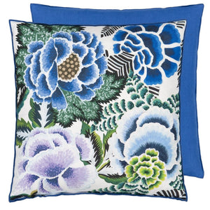 Designers Guild Rose De Damas Cobalt Cotton Cushion