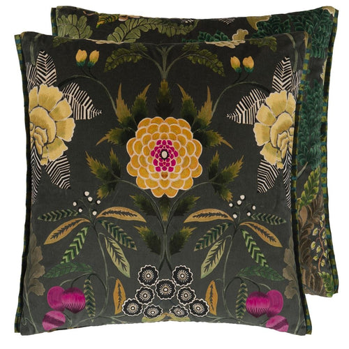 Brocart Décoratif Velours Olive Cushion, by Designers Guild