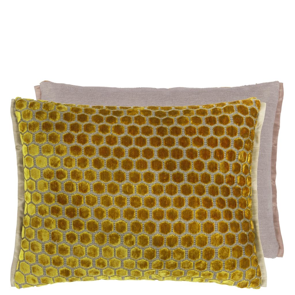 Designers Guild Jabot Mustard Velvet Cushion