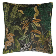 Load image into Gallery viewer, Brocart Décoratif Velours Olive Cushion, by Designers Guild Reverse