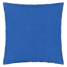 Load image into Gallery viewer, Designers Guild Rose De Damas Cobalt Cotton Cushion reverse