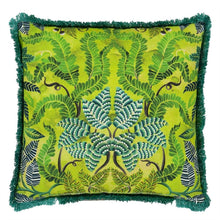 Load image into Gallery viewer, Brocart Décoratif Embroidered Lime Cushion reverse, by Designers Guild