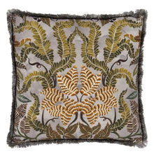 Load image into Gallery viewer, Designers Guild Brocart Décoratif Embroidered Sepia Cushion Reverse
