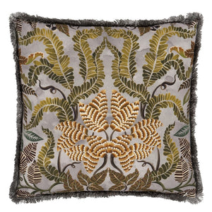 Designers Guild Brocart Décoratif Embroidered Sepia Cushion Reverse