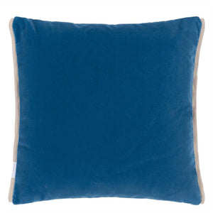 Varese Azure & Teal Velvet Cushion front, by Designers Guild