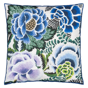 Designers Guild Rose De Damas Cobalt Cotton Cushion front
