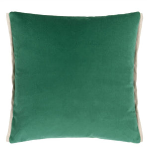 arese Viridian & Apple Cushion front, by Designers Guild