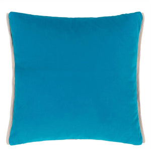  Varese Azure & Teal Velvet Cushion reverse, by Designers Guild