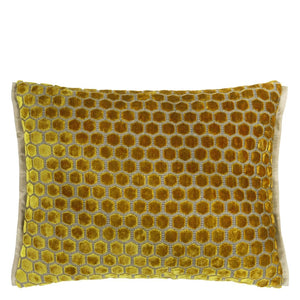 Designers Guild Jabot Mustard Velvet Cushion Front