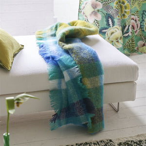 Designers Guild Fontaine Cobalt Throw on Chaise Lounge
