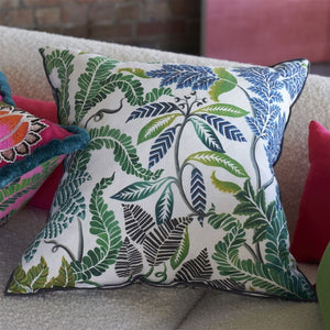 Brocart Décoratif Linen Fuchsia Cushion, by Designers Guild