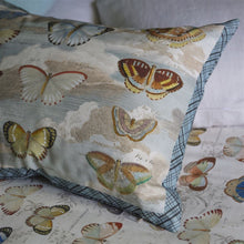 Load image into Gallery viewer, Butterfly Studies Parchment Cushion up close, by John Derian for Designers Guild