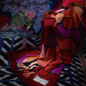 Lacroix Graphe Magenta Throw, by Christian Lacroix on Chair