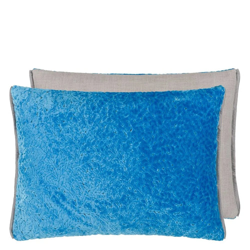 Designers Guild Cartouche Azure Velvet Cushion