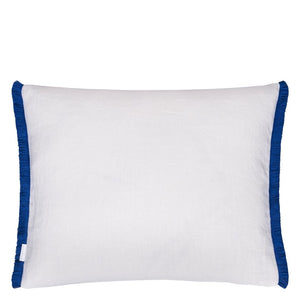 Isabella Embroidered Cobalt Cushion reverse, by Designers Guild