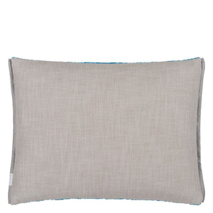Designers Guild Cartouche Azure Velvet Cushion Reverse