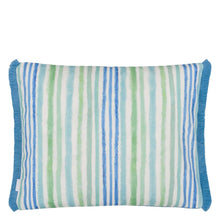 Load image into Gallery viewer, Designers Guild Pompano Aqua Outdoor Cushion Reverse