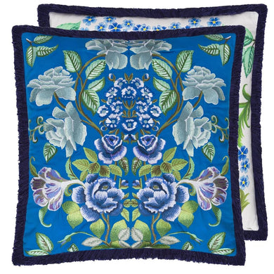 Eleonora Embroidered Cobalt Cushion, by Designers Guild