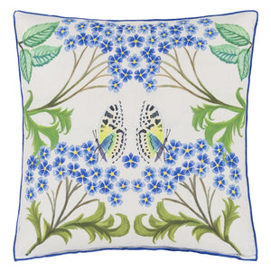Eleonora Linen Cobalt Cushion reverse, by Designers Guild