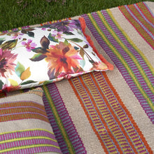 Load image into Gallery viewer, Designers Guild Mahakam Coral Outdoor Rug with Coordinating Cushions